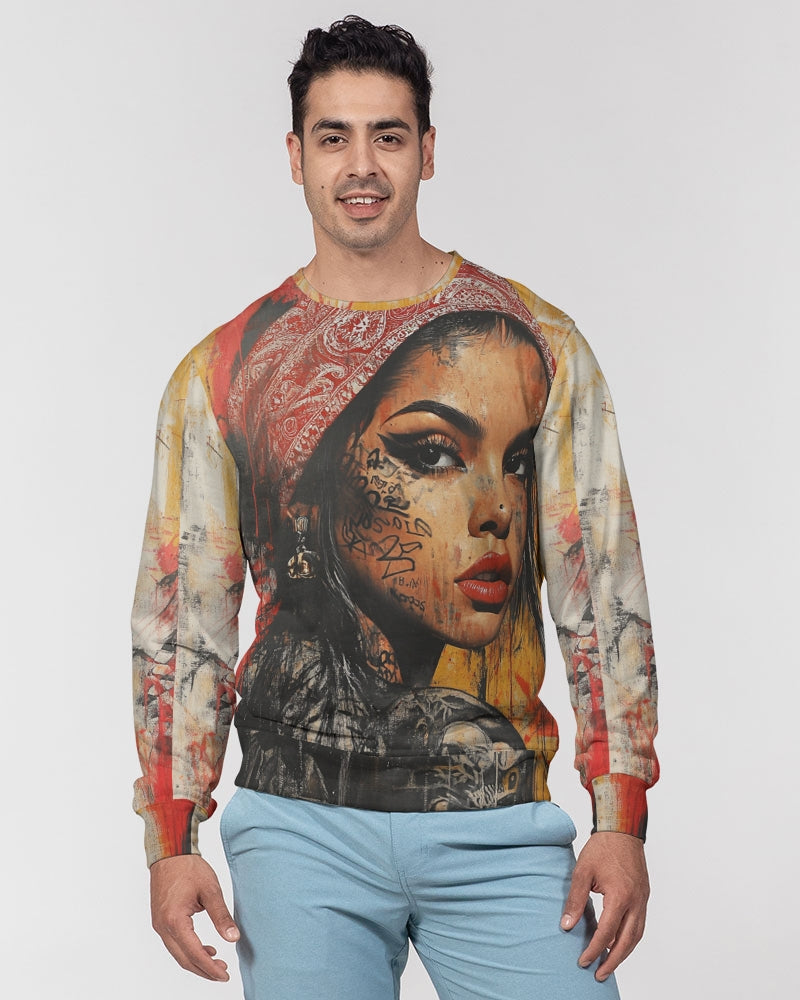eyes Men's All-Over Print Classic French Terry Crewneck Pullover