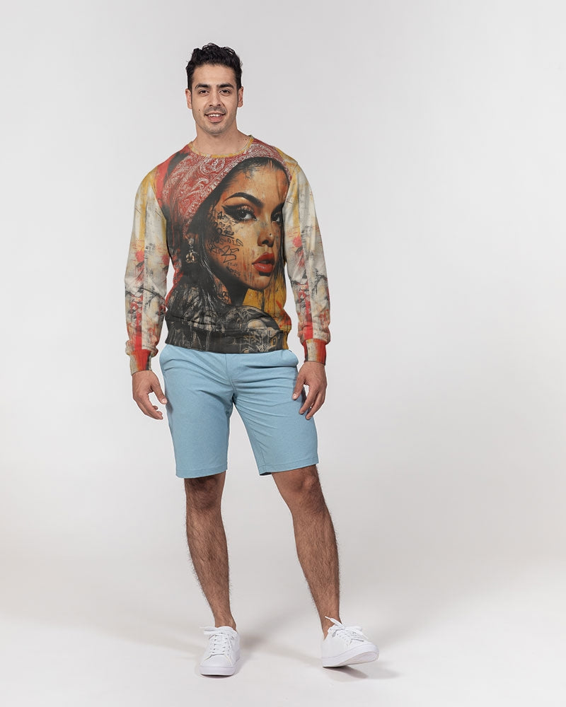 eyes Men's All-Over Print Classic French Terry Crewneck Pullover